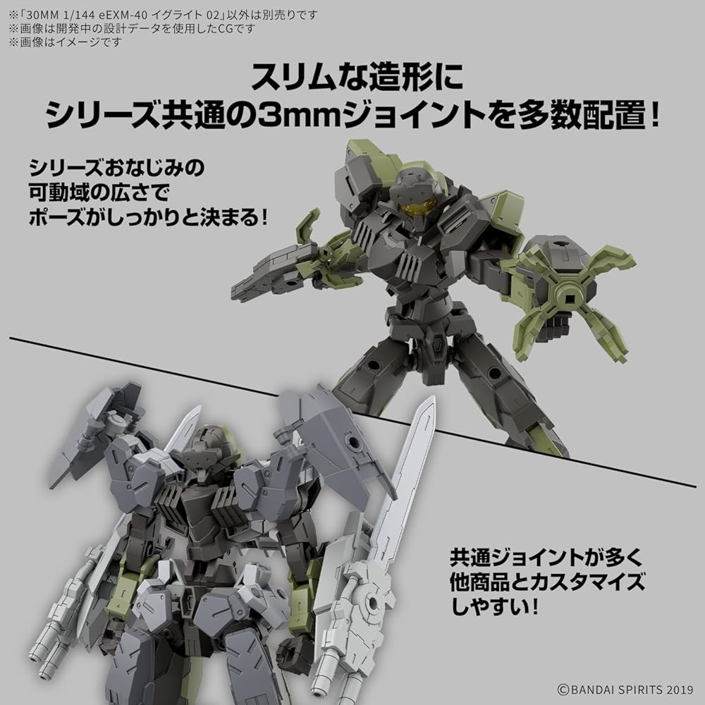 Bandai Spirits 30MM eEXM-40 Ignight 02 2-Pack Color-Coded Plastic Model Kit 1/144 Scale