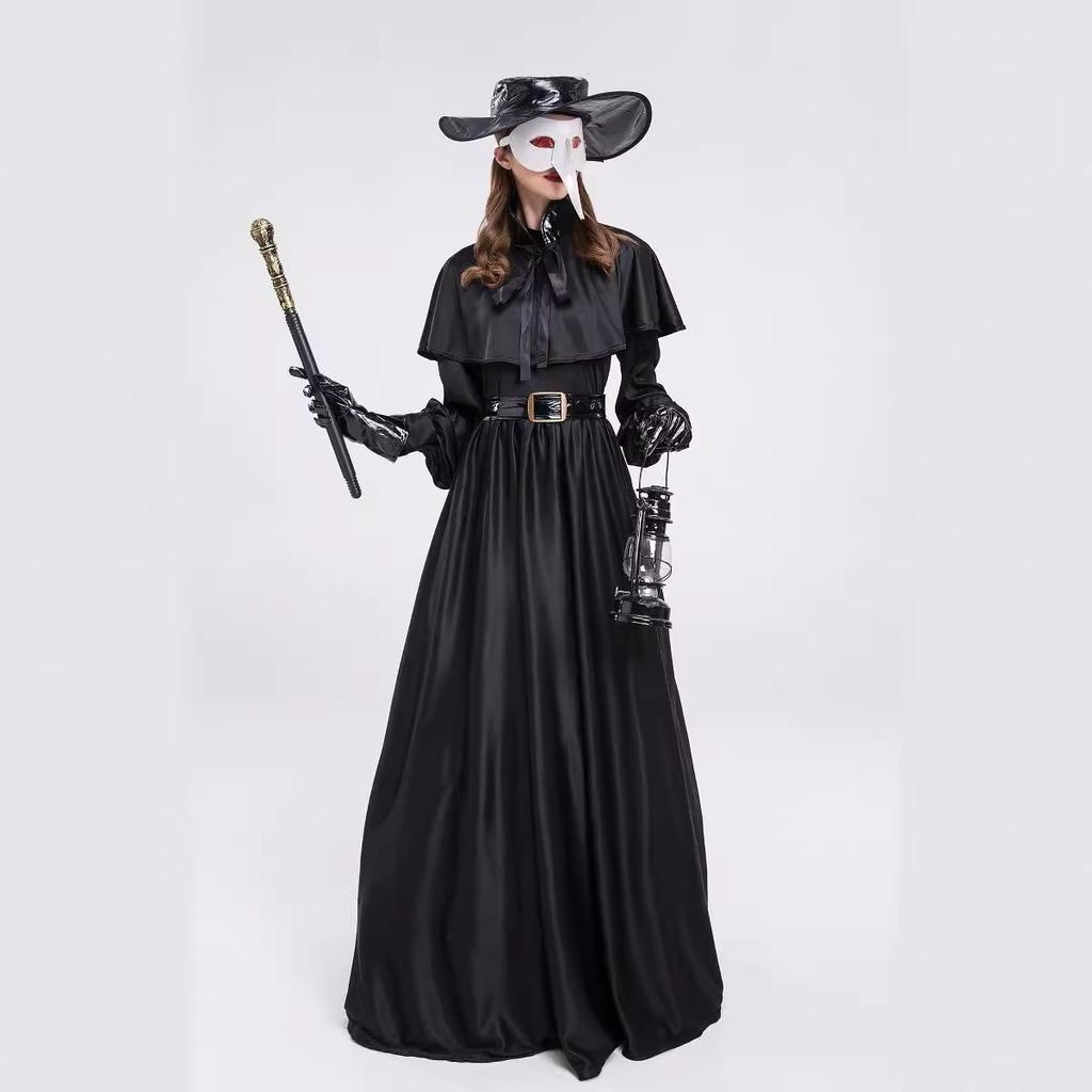 Halloween pestlegekappe kappe kappe kostyme nebbmaske steampunk ballkostyme