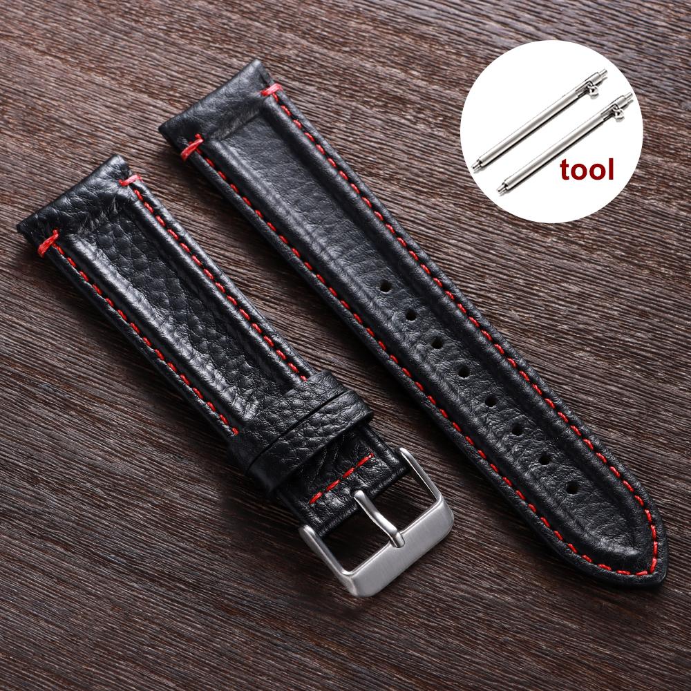 

Litchi Grain Strap 20/22mm Genuine Soft Leather Watch Band for Huawei Watch Gt3/Gt4 Quick Release Bracelet Retro Brown Wristband 20mm