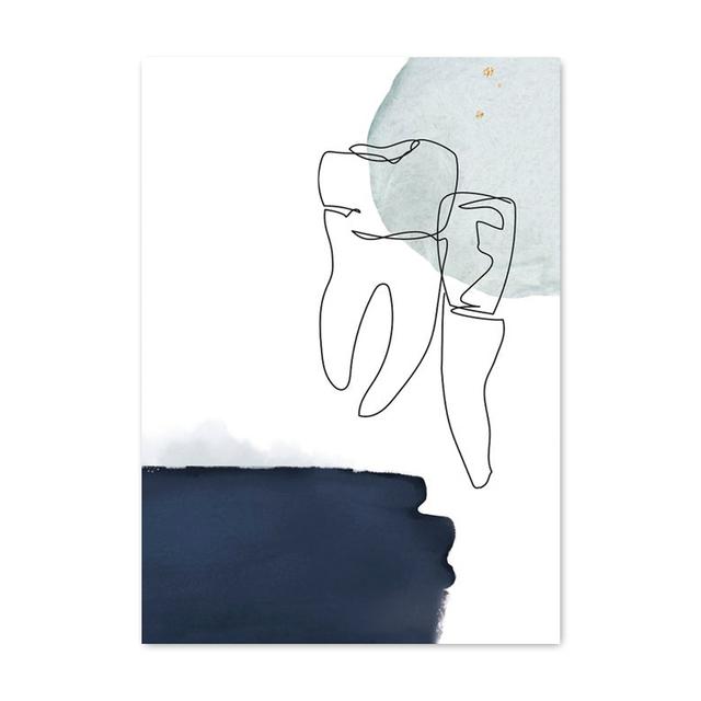 Linea astratta Denti Moderna Clinica dentistica Dipinti su tela Poster e stampe Immagine di arte della parete per la decorazione del soggiorno Cuadros 40X50cm Unframed
