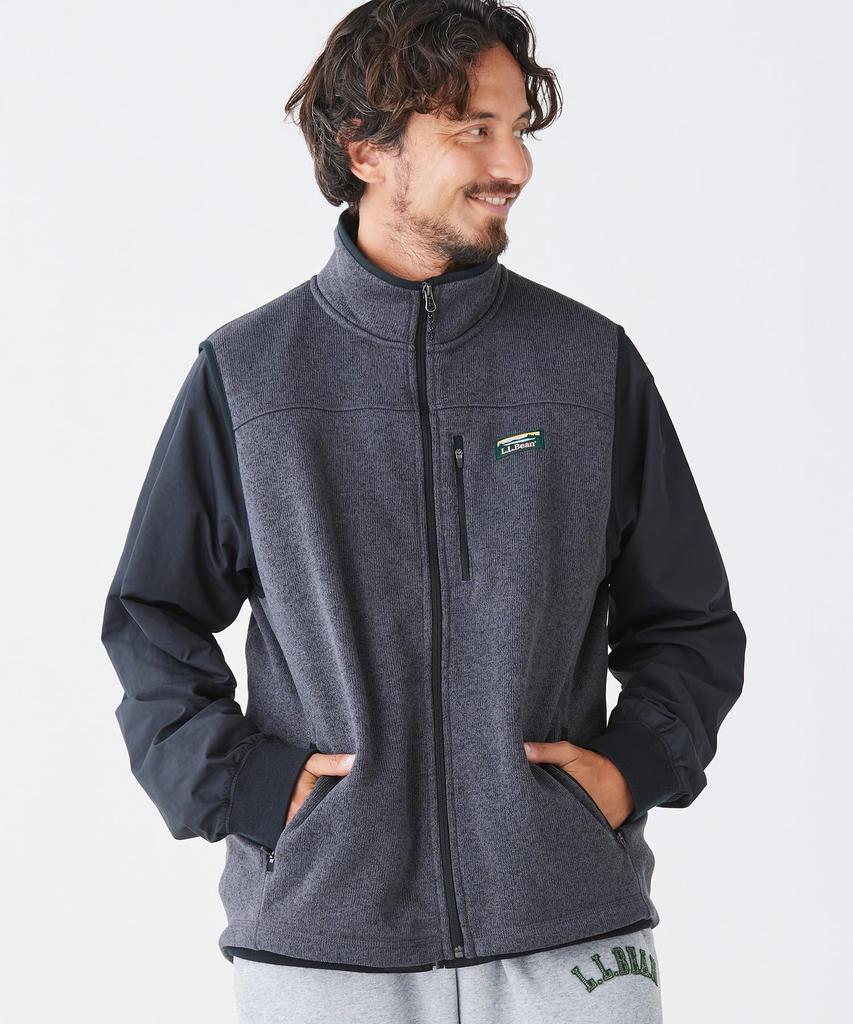 LL Bean Sweater Fleece US Fit Size Charcoal Gray 1000004843 L.L.Bean Men's Vest, Regular, Medium, Heather,