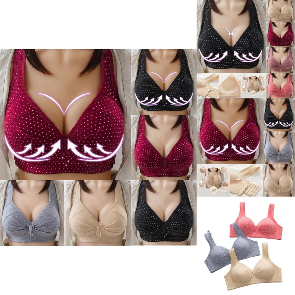 Women Push Up Full Coverage Bra Deep-v Wireless Lace Bra For Comfortable All-day Wear