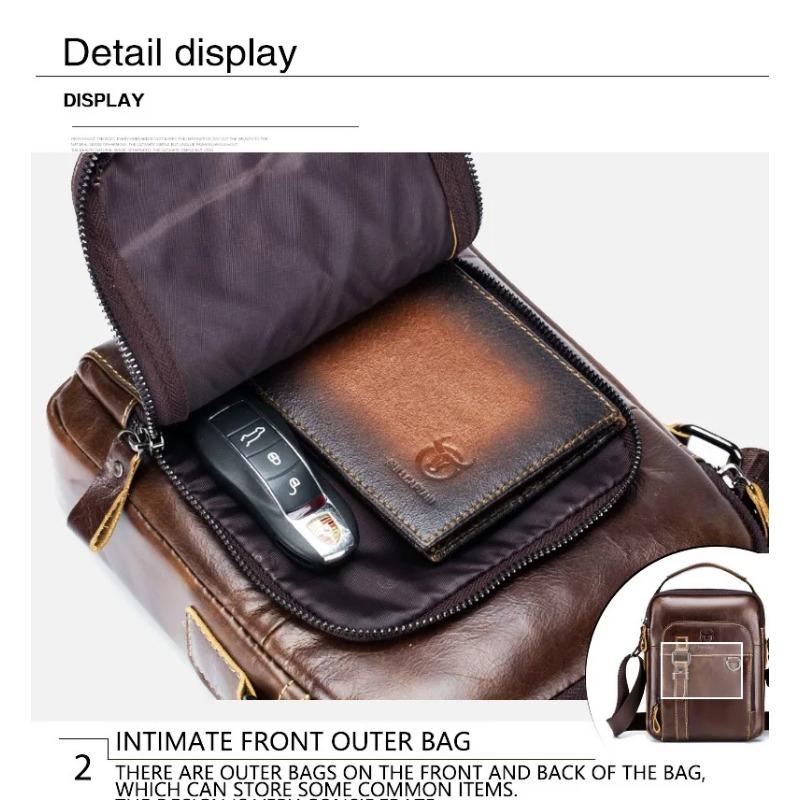 Pánská taška přes rameno z pravé kůže, odolná taška přes rameno, žádná bolest v rameni