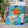 1pc, Disney Phineas and Ferb Blanket Soft Throw for Room Decor, Perfect Gift for Family and Friend, Family-Friendly Design, Suitable for