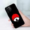 Black Soft Phone Cover Case for iPhone 7 8 13 12 11 Pro Max XR XS Max 15 16 14 Plus Cool Uchiha Logo
