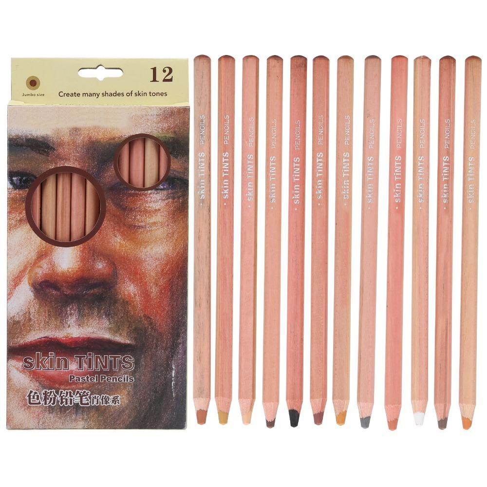 12PCS water soluble 12 Colors Skin Tone Pastel Pencils  Landscape scene creation Pastel Pencils