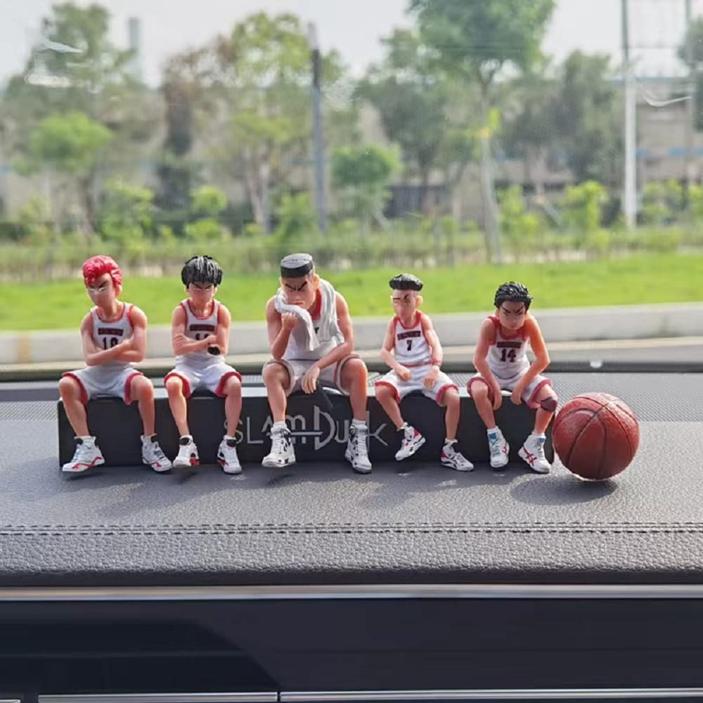Slam Dunk Figure: Sakuragi Flower Road, Miyagi Ryota, Rukawa Kaede, Model Toy, Car Decoration, Anime Doll (White)