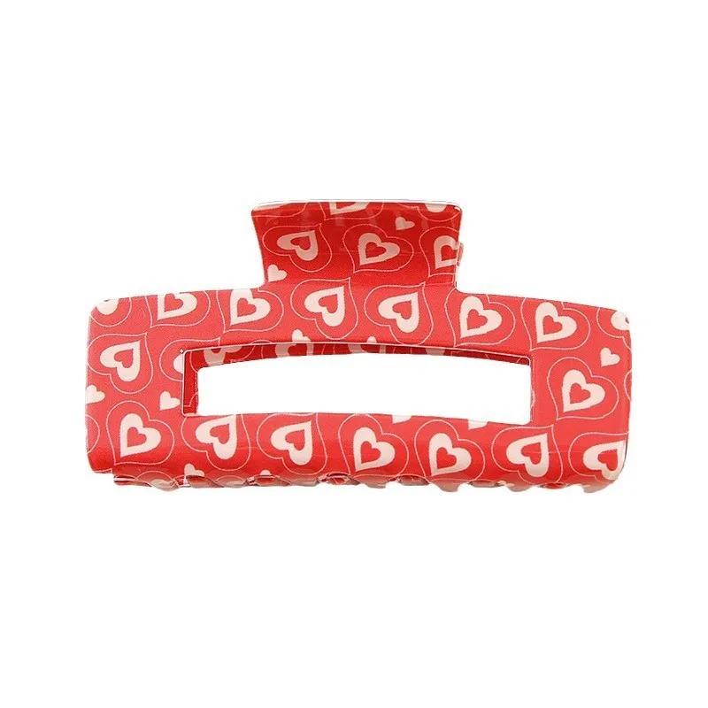 

Новые большие заколки для волос с принтом в виде сердца, зажим для волос, крабик, заколки-крабы для женщин, девочек, аксессуары для волос на День святого Валентина, подарки для вечеринок