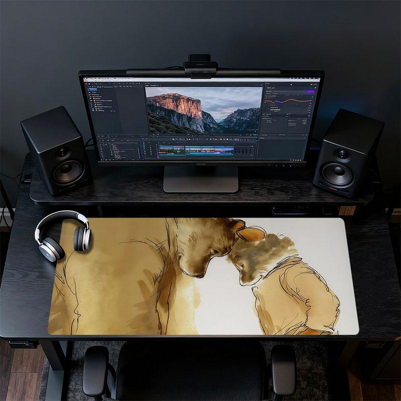 Ernest & Celestine Poster Mouse Pad, Large Gaming Desk Mat, Non-slip XXL Mousepad for Laptop & Tablet, Mini PC Playmat with Stitched Edges
