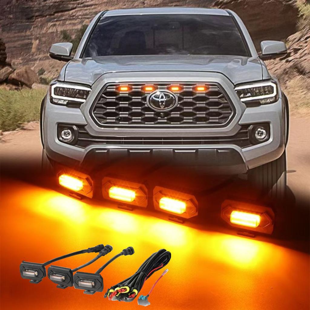 New Tacoma Front Grille Lights TACOMA TRAD Sports Version Off-road Version Front Grille Small Yellow Lights