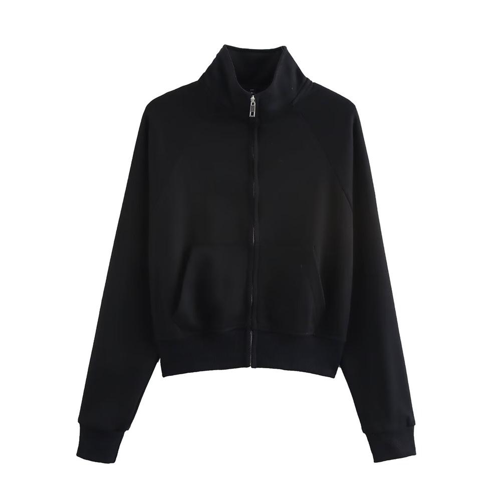 

Женский спортивный костюм на молнии с воротником-стойкой и расклешенными брюками, весна 2025 Small