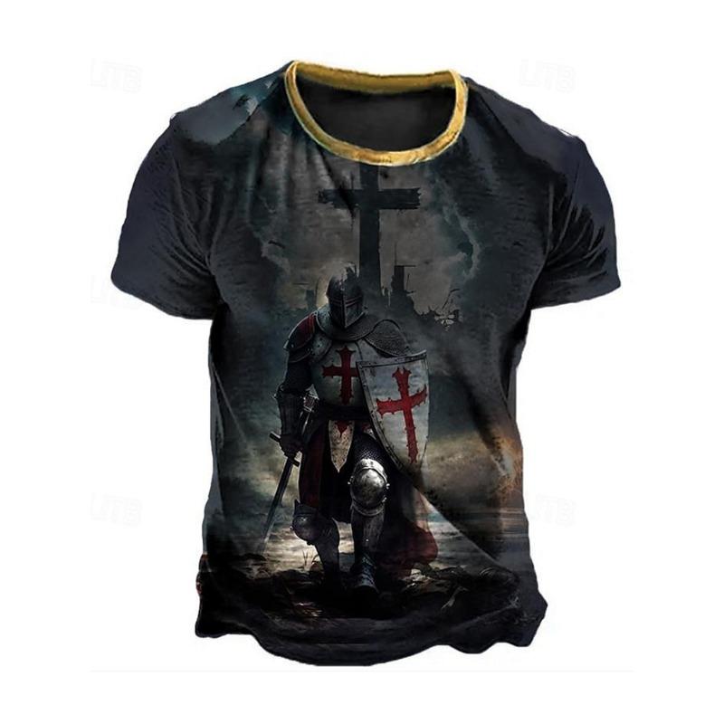 Men's 3d Eagle Pattern Muscle T-Shirt Red White Bold Print Short Sleeve Round Neck Summer Streetwear Casual Tops Gift Boyfrien