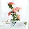Decorations Plant Artificial Plant Pot Rose Flower Indoor Outdoor Imitation Flower Pot for Home Mini Table Office