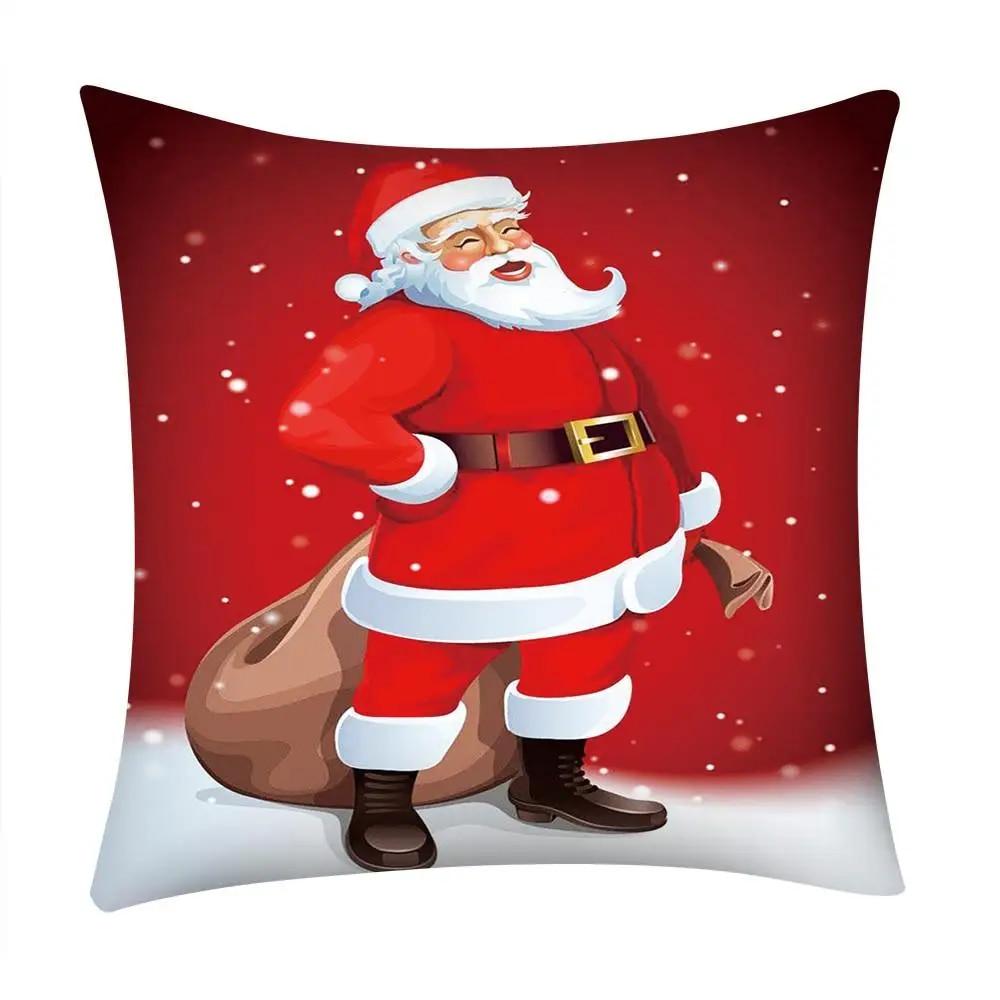 Christmas Tree Santa Claus Snowflake New Year Decoration Pillow Cover Bedroom Sofa Restaurant Seat Pillow Cover pillow cover