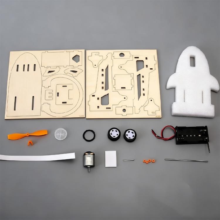 Kids Science Experiment Model Set DIY Electric Environment Vehicle With Wooden Components Physics Learning Wood Craft