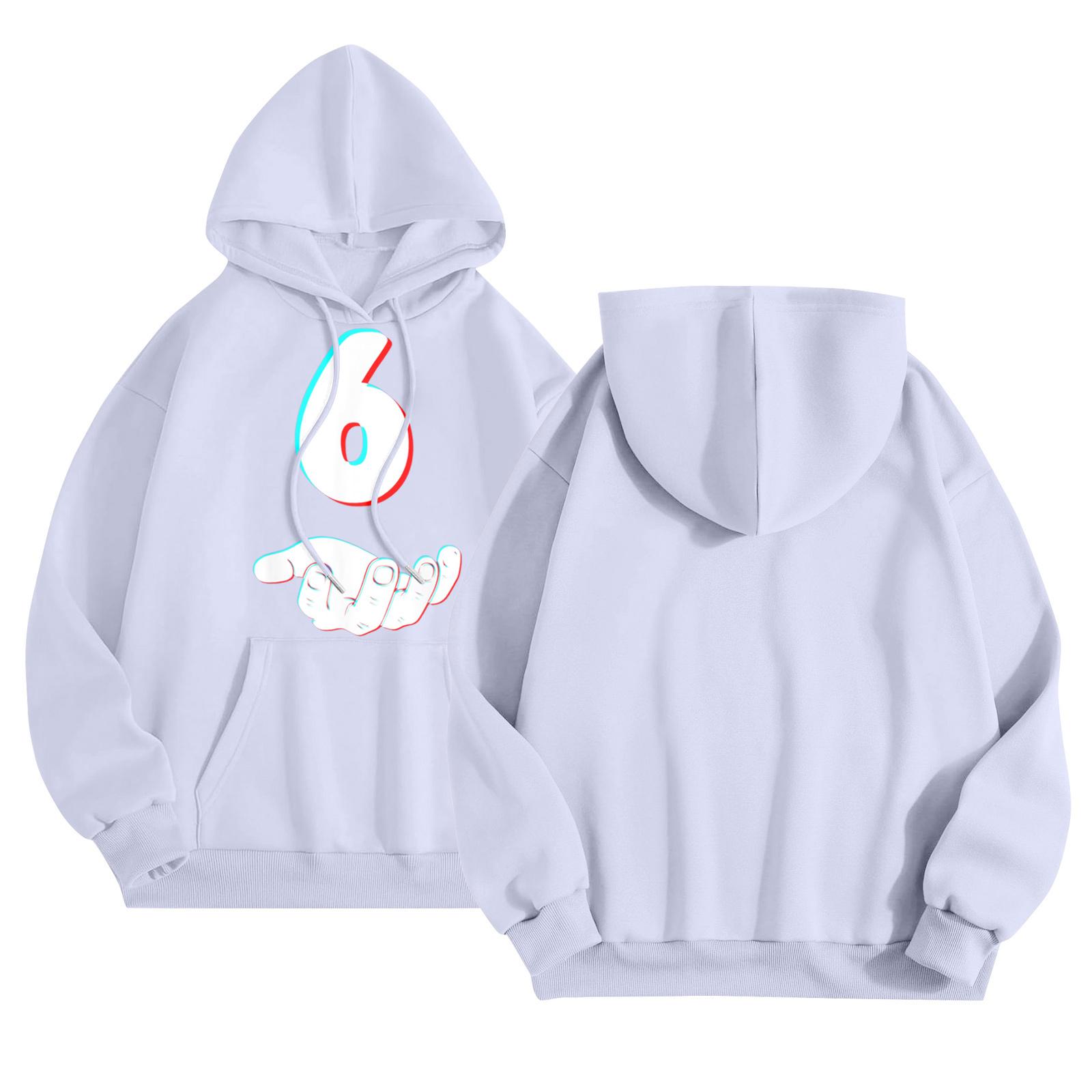 

Графические толстовки с капюшоном для женщин Милый пуловер с длинным рукавом Опрятные толстовки с капюшоном с принтом букв Осень-зима XL белый