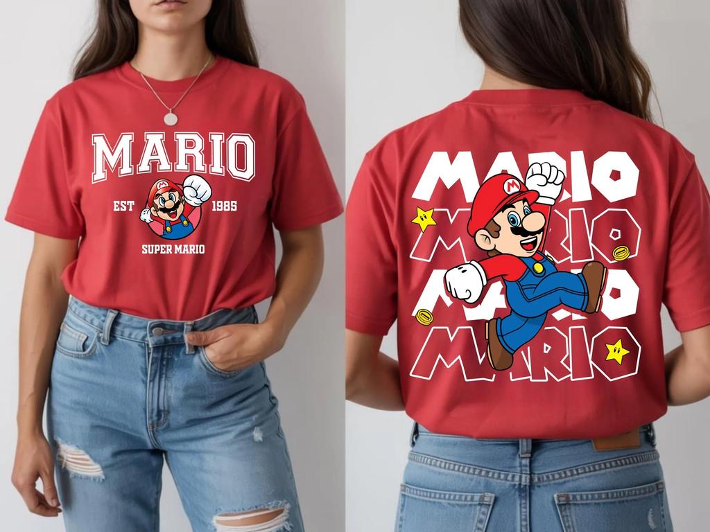 Super Mario Series T-shirt Men and Women New Summer Cotton Y2K Clothing Fashion Casual Oversized Short Sleeve Tops Streetwear