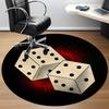 1pc Dice Game Office Round Area Rug, Indoor Mat Suitable ForOffice, Under Office Chairs Bedroom Living Room Home Decor, Room Decot211