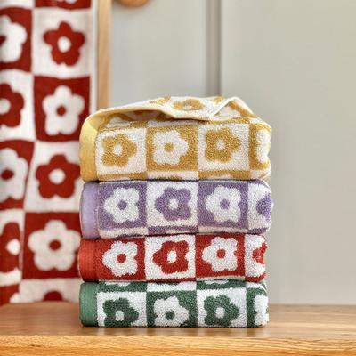 Washing Towel Strong Water Absorption Flower Print Design Pure Cotton Kids Adults