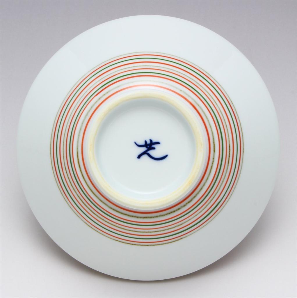 Hasami red rice bowl ware, Sen'emon kiln, Koma-suji pattern,