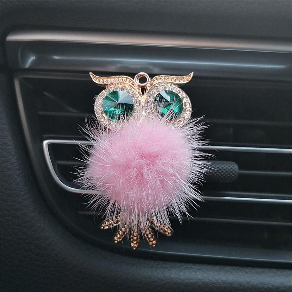 

Crystal Fluffy Owl Woman Air Outlet Decoration Car Perfume Clip Aromatherapy Clip Car Air Freshener розовый