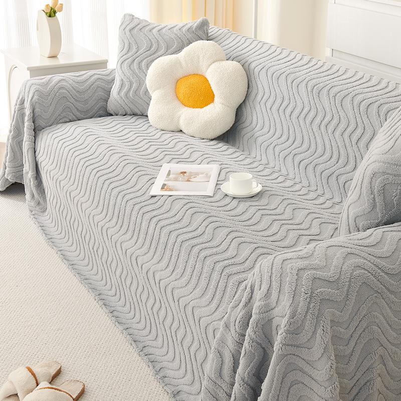 Ins Style Universal Sofa Cover Towel Four Seasons Universal Sofa Cushion Jacquard Velvet Winter Thickened Cushion Sofa Cover
