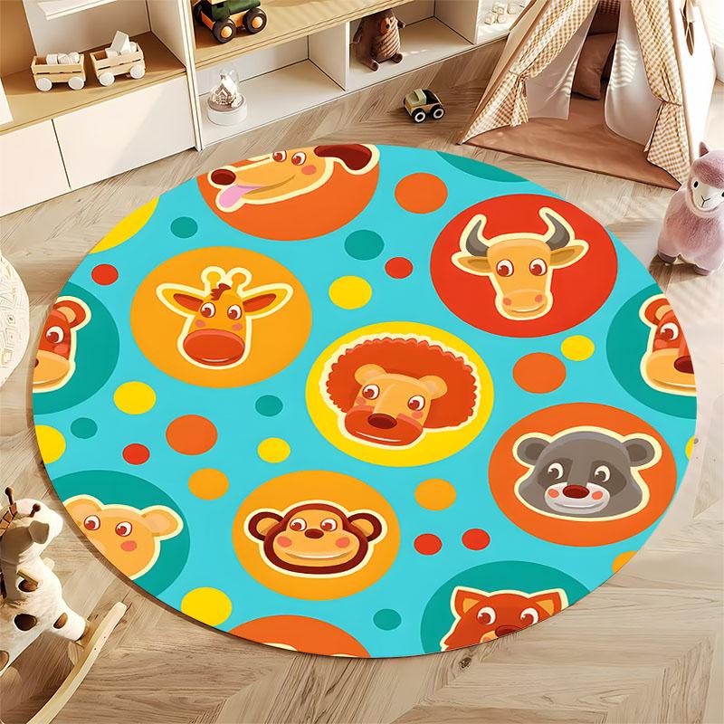 Free Shipping Colorful Animal-Themed Kids' Room Circular Carpet Round Carpet for Home Sofa Bedroom,gift