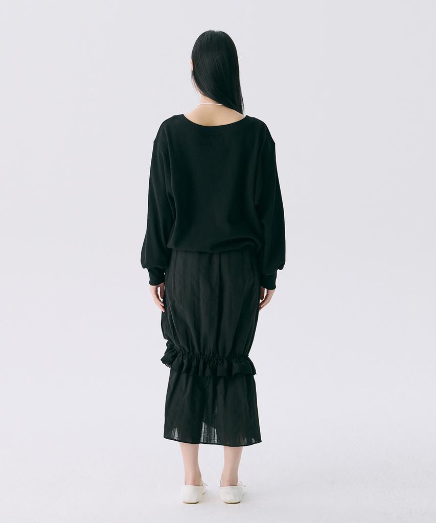 Jun Jun Space Vol12. Frill Long Skirt_Black(Vol12. Frill Long Skirt_Black