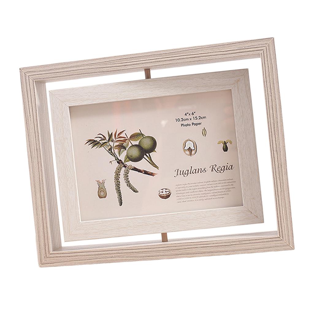 Double Sided Photo Frame 6 Inches Multiple Angles View 360 Degree Rotating Frame For Easy Photo Switching And Styling
