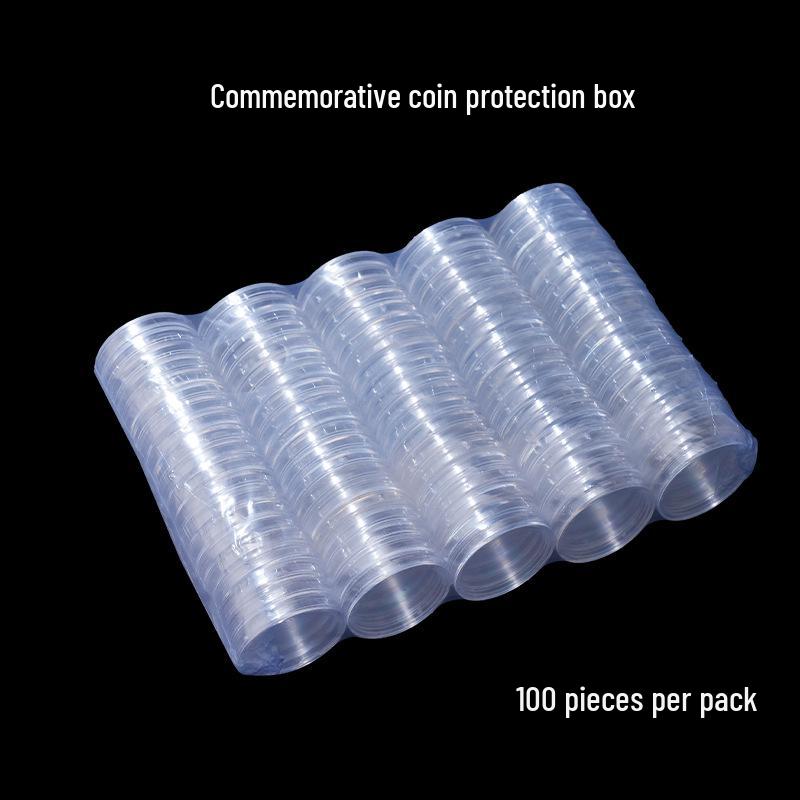 Commemorative Coin & Medal Storage Box with Crystal Capsule Protection 35mm (internal height 4) single прозрачный