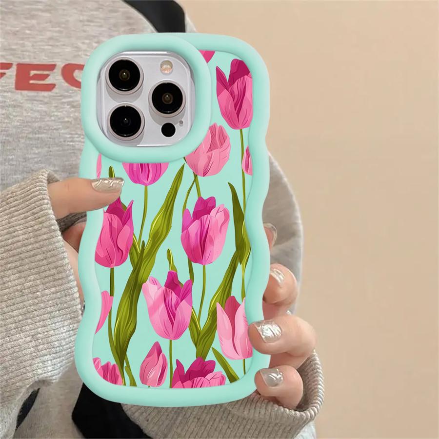 Simple Flower Soft Phone Cover Case for iPhone 16 Pro Max 17 Air 11 XR 8 14 12 13 15 Plus