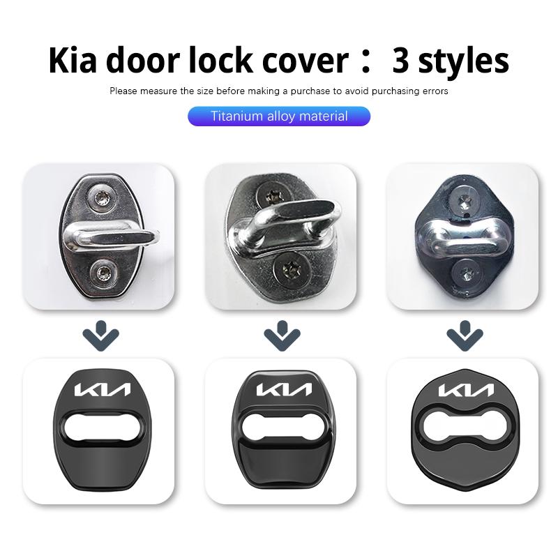 AAOB1 Car Door Buckle Protective Cover Titanium Alloy Protection Cap For KIA K5 K9 Sorento Ceed Sportage Carnival Stinger Forte Niro