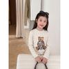 Big Kids Girls Cute Cartoon Bear Polka Dot Long Sleeve Elastic Bottoming T Shirt