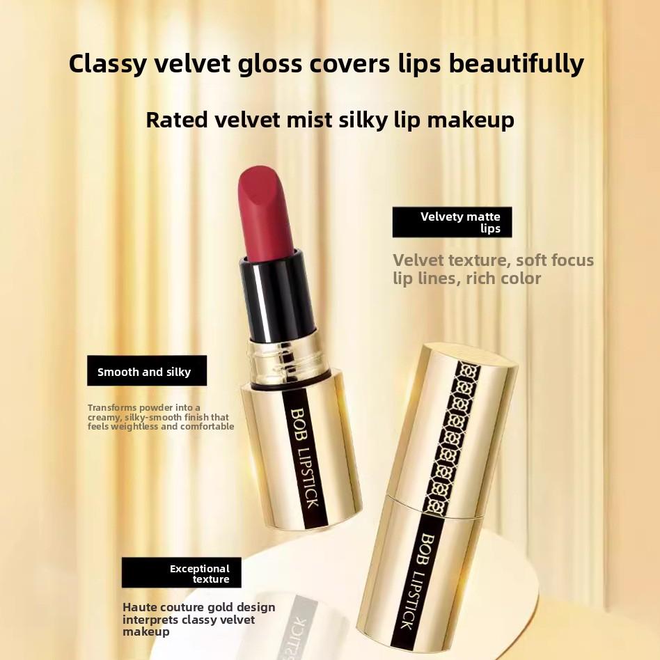BOB velvet color-holding luxury gold lipstick matte matte matte surface does not fade plain face whitening lipstick high-end big-name beauty