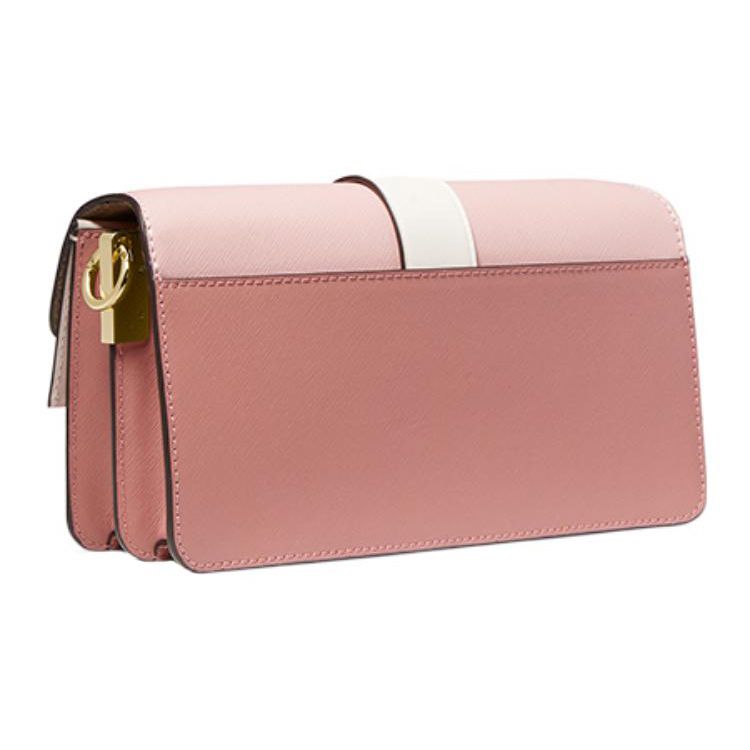 Michael Kors Mk Greenwich Letter Logo Buckle Flap Color Block Shoulder Bag Women Shoulder Bag Rose-Pink 30S2GGRL2L-990
