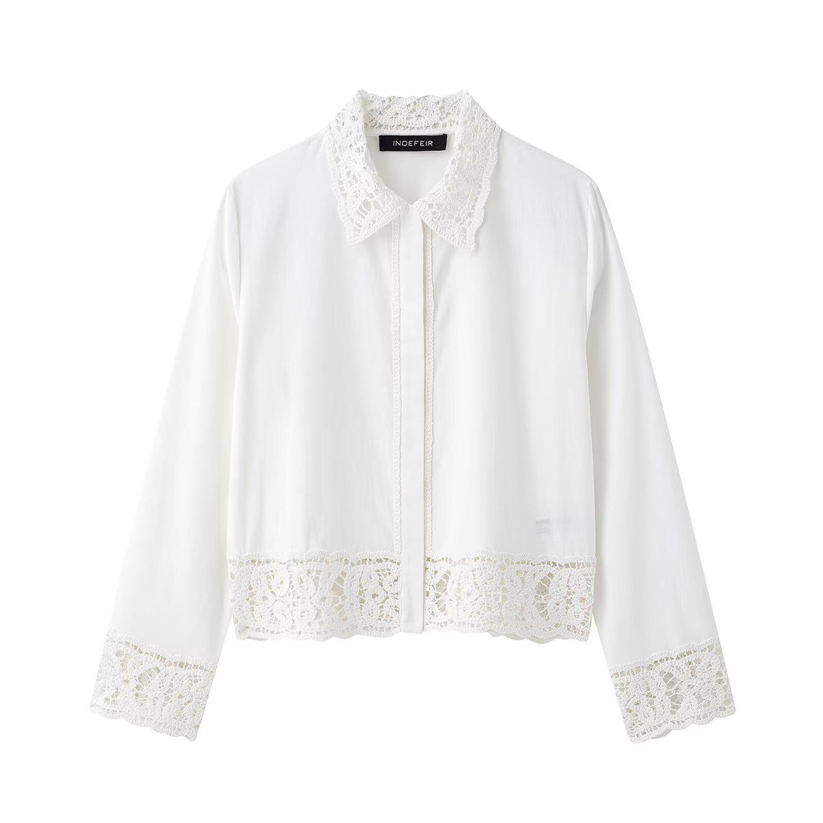 

Комплект женской рубашки с длинным рукавом и брюк в европейском и американском стиле на весну 2025 года XS