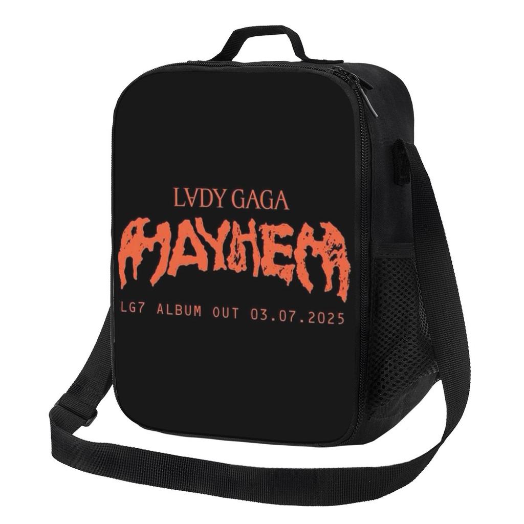 Lady Gaga Mayhem Album Insulated Lunch Bag for Women Bento Storage Food Boxes Leakproof Container Cooler Thermal Lunch Box Tote