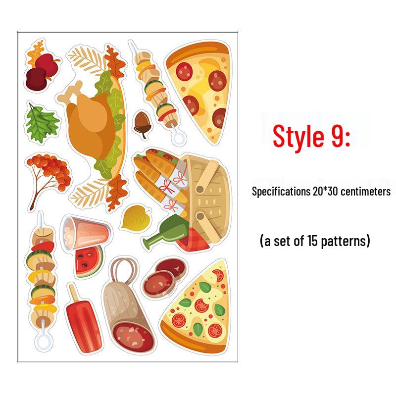 Thanksgiving Turkey & Autumn Maple Leaf Wall Stickers