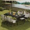 Multifunctional Outdoor Folding Aluminum Picnic Table with BBQ Mesh