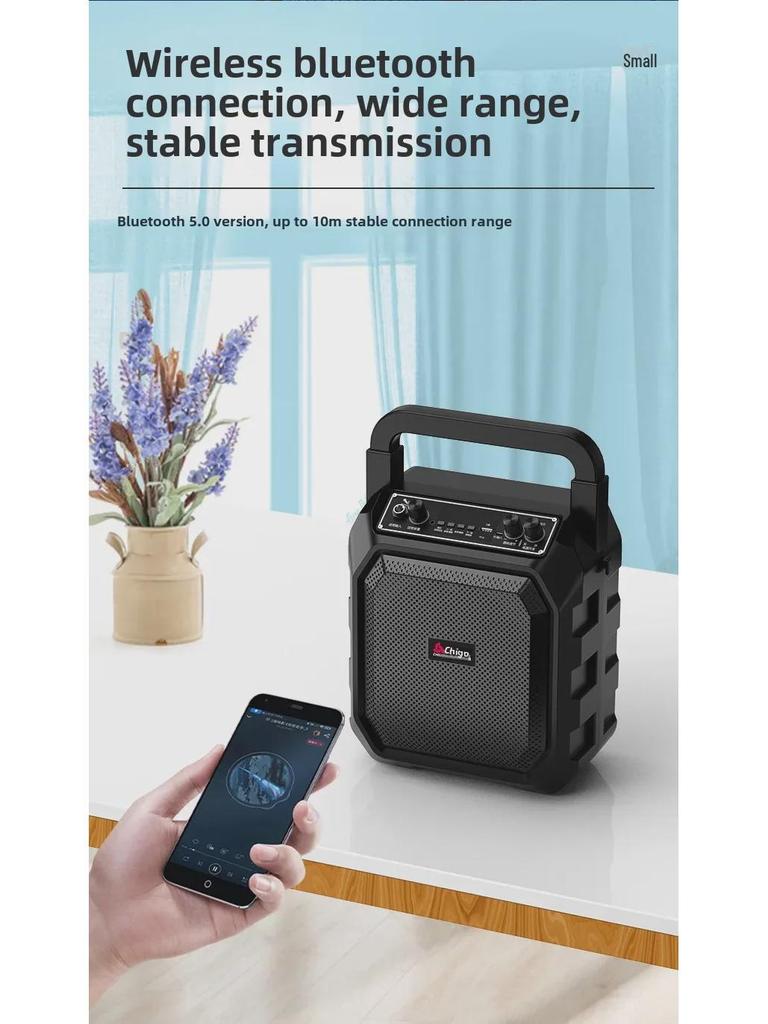 Portable Bluetooth Speaker with Microphone for Outdoor Square Dance, Karaoke, and High-Volume Use