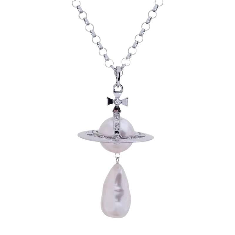 Collana Saturno in Perle d'Acqua Dolce Barocche Imperatrice Vedova - Stile Retro Europeo/Americano per Donne