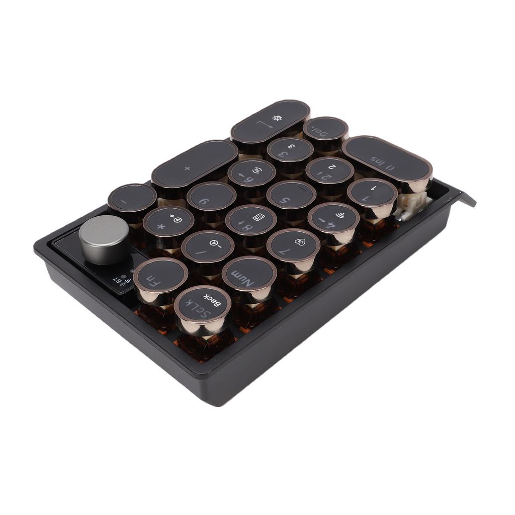 Retro Mechanisches Nummernblock 19 Tasten 3 Modus Bluetooth 2.4G Hot-Swap Kabelloser Nummernblock mit RGB-Hintergrundbeleuchtung für Laptop