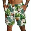 Herren Leichte Shorts mit Kordelzug Schnelltrocknend Entspannte Passform Fünf Taschen Sommer Strand Print Lässig Elastischer Bund Shorts