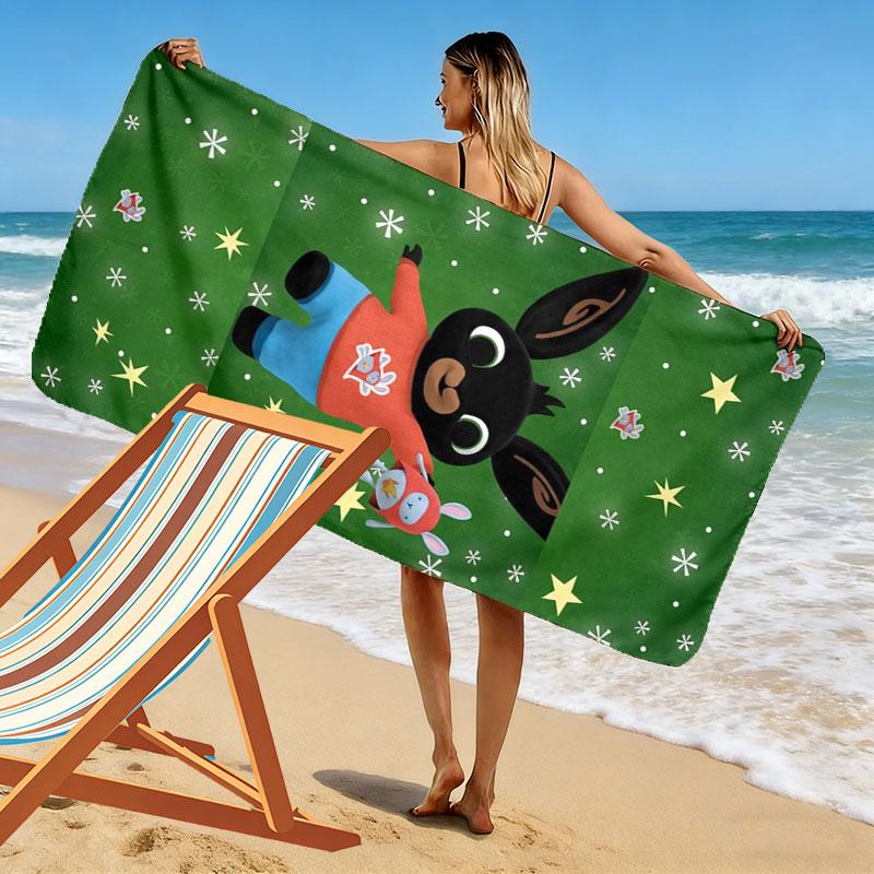 Bing Print Beach Towel, Large Soft Quick Dry Towel for Beach Camping Swimming