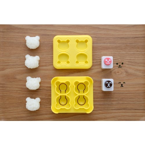 Ernest Character Bento (Onigiri) Mold, Mini Size (For Hand-Eaten Toddlers), Easy-to-Use Metal Shapes (2 Mini Bear Onigiri Shop Shapes), A-77024, a Bra