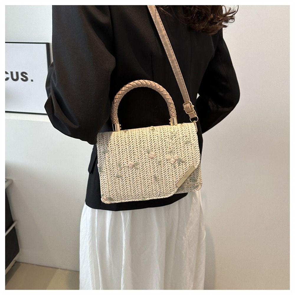 Mode Rattan Strohtasche Große Kapazität Handgefertigte Flecht-Handtaschen Böhmische Schulter-Umhängetasche für Damen Mädchen