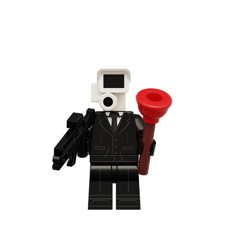 Toilet Man Surveillance Tv Assembled Building Blocks Toy Diy Plastic Abs Material Small Particle Blocks 0-38 Pieces Net Weight 0.01kg