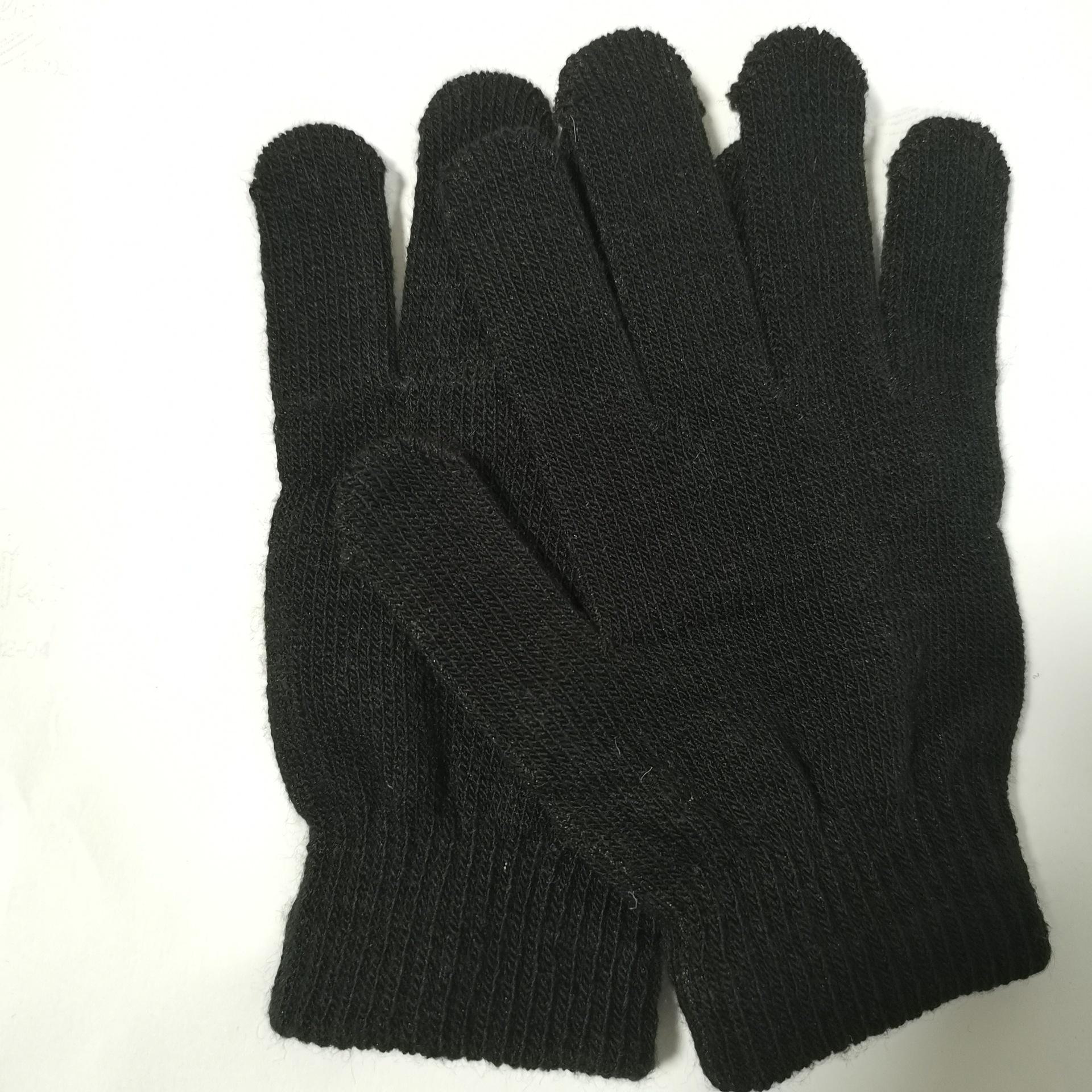 

Однотонные вязаные перчатки для мальчиков и девочек — сохранят руки в тепле во время учебы чёрный