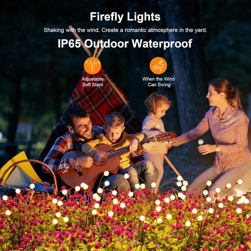 Outdoor solar powered firefly garden lights for Christmas, Halloween, New Year, outdoor courtyard decoration, and festive atmosphere at night