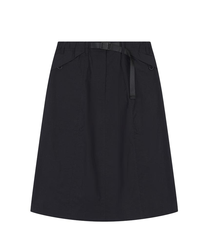 OUTDOOR PRODUCTS W Midi Nylon Skirt (Black)